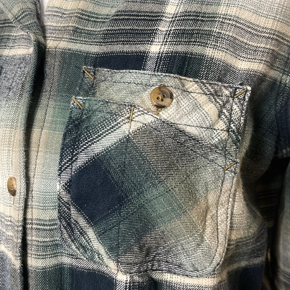 Carhartt Women’s Beartooth Hooded Flannel Button Down Shirt Navy Size XS - Picture 9 of 12